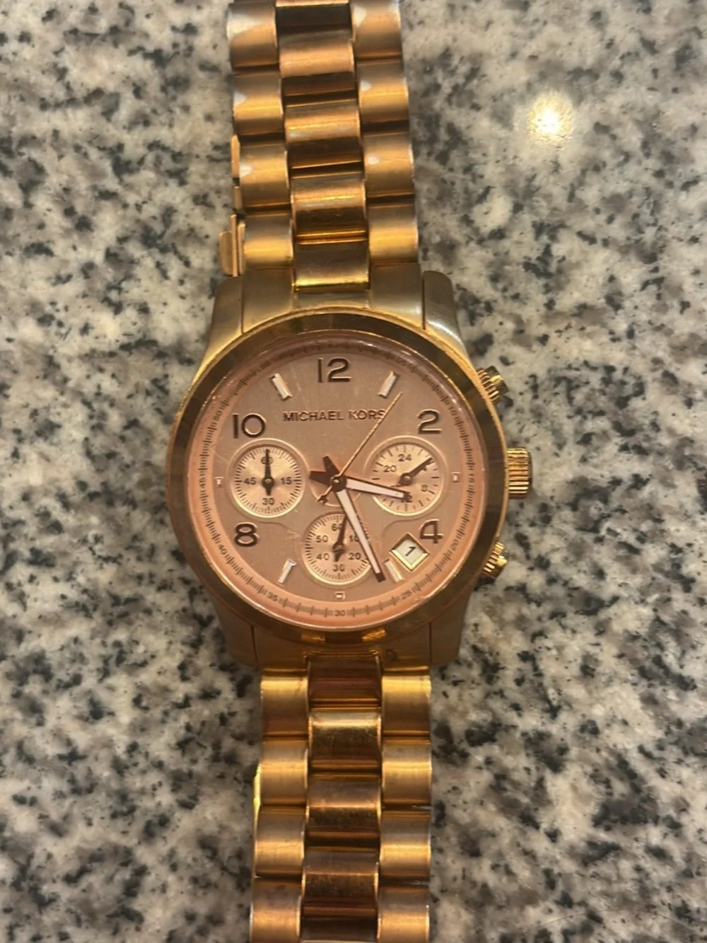 Michael Kors Rose Gold-Tone Chronograph Bracelet Watch